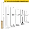 Rope Splicing Tool Kit, 5 Aluminum Fids Set with Pusher,