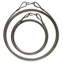 Anranmm 2 PCS Hanging Cables with S-Hook, Tree Branch Hanger Protector, Vinyl Coated Flexible Stainless Steel Cable for Bird Feeders and Baths, Planters, and More, 11.8 inch & 17.7 inch