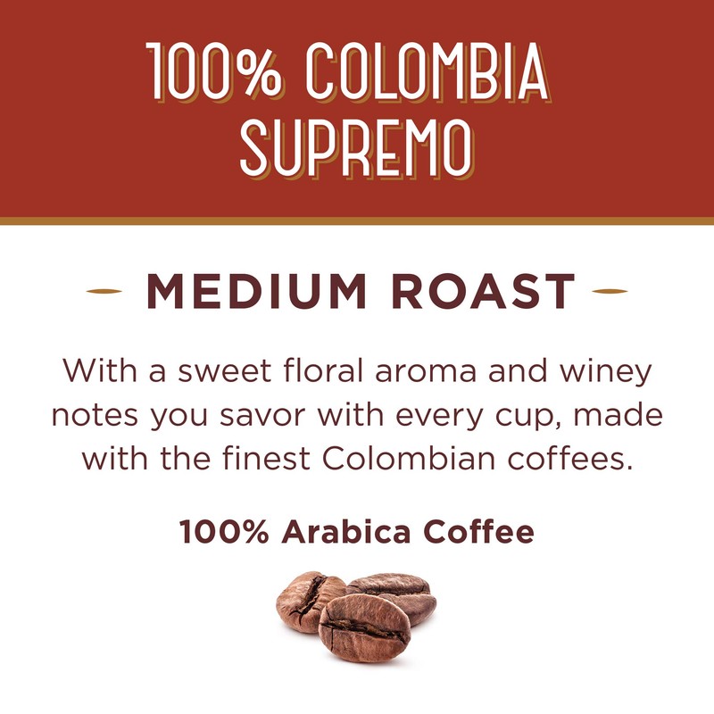 Don Francisco's Ground 100% Colombia Supremo, Medium Roast Coffee (12-ounce