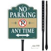 Smeryl No Parking Any Time Sign with 34.6" Stake for
