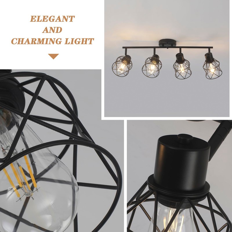 BUXVRCS Adjustable Multi-Directional Black Light Fixtures, Semi Flush Mount Ceiling