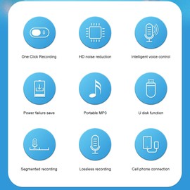 Jectse Mini Grabadora de Voz Digital, Llavero MP3 Grabadora Activada por Voz con Reproducción, Reducción de Ruido, 16 GB