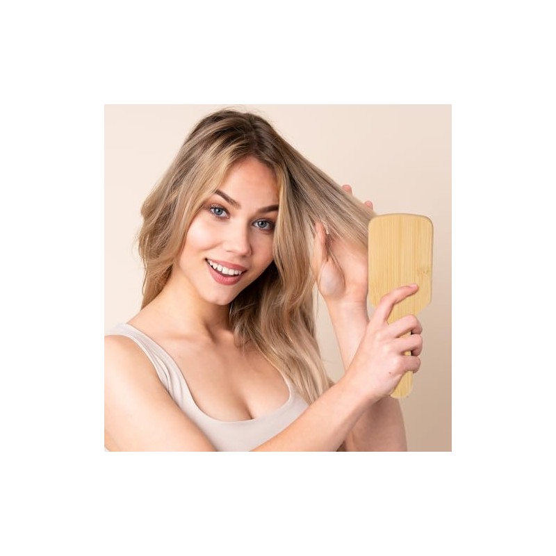 10 cepillos de pelo de bambú para mujeres, 8.46 x