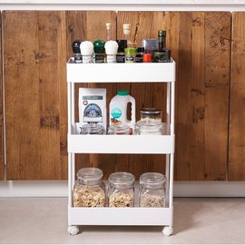 JAJU Neat and sturdy 3-stage trolley_white, white white_FRFR / 자주 JAJU 깔끔하고 튼튼한 3단 트롤리_화이트, 화이트화이트_FRFR