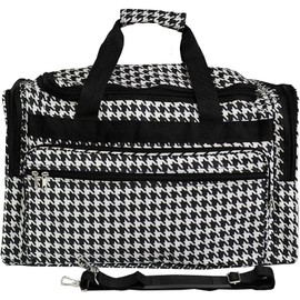 World Traveler 81T16-606B/W Duffle Bag, One Size, Black Trim Houndstooth