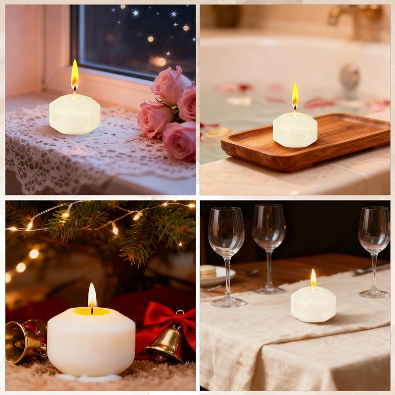 PEDOBALI 84 Pcs 1.75 Inch Unscented Floating Candles, White Elegant