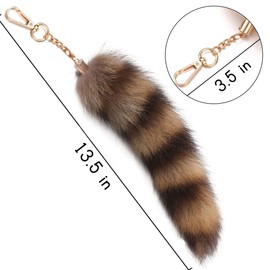Ikacvb Cute Furry Tail Keychain Fox Therian Tails Key Chains Women Cute Furry Tail For Cosplay Tail Key Chain Handbag Accessories Christmas