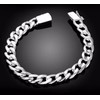 Sterling Silver Cuban Link Chain Necklace and Bracelet Set, Heavy