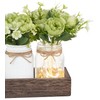 Mkono Mason Jar Lights Centerpiece Table Decorations for Dining Room