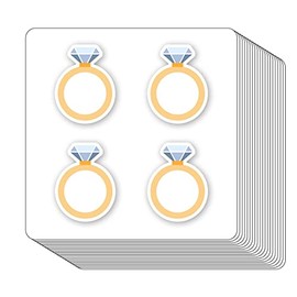Diamond Ring Wedding Stickers 1in for Scrapbooking, Arts, Craft, Kids DIY, Calendars 80-Pack