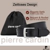 Pierre Cardin Men's Leather Belt, Jeans Belt, 40 mm Wide,