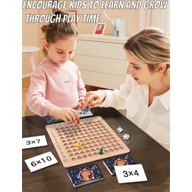 BLOOOK Multiplication Board Multiplication Board, 1 x 1 Maths Learning for Primary Schools, Number Learning Game Tasks, Montessori Children's Counting Toy, Calculating Game Fun for Computing