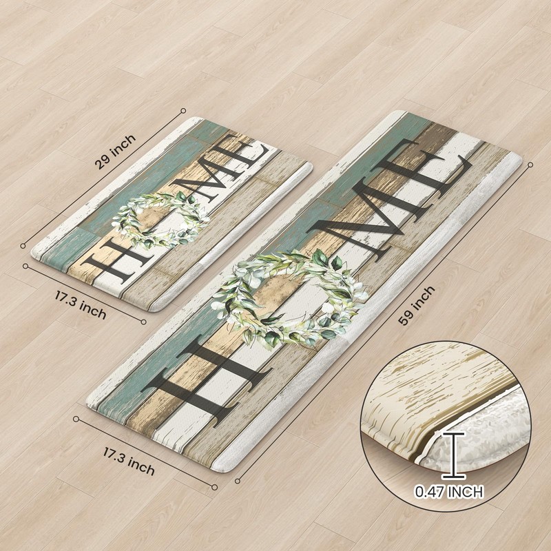 KIMODE Anti Fatigue Kitchen Mats, Farmhouse Kitchen Rugs Sets of