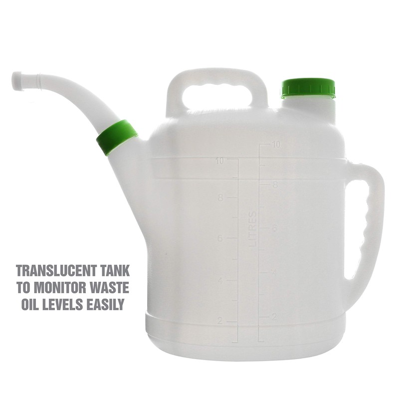 OEMTOOLS 87018 10-Liter Oil Jug With Spout, Automotive Fluid Container,