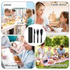Travel Cutlery Set with Case Plastic Reusable Cutlery Set for