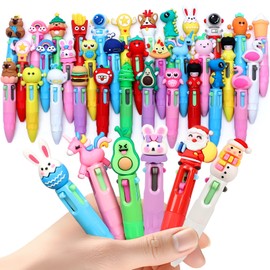 40Pcs Multicoloured Pens All in One, 4-Color Cute Multi-Colour Pens for Kids, Party Bag Fillers for Kids, Class Gifts from Teacher