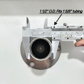 WARMWU Stainless Steel Adjustable Flanged Feet for Stainless Steel 1-5/8" O.D. Tubing, 3 1/2 Inches Diameter Adjustable Table Feet Round Base, Set of 4