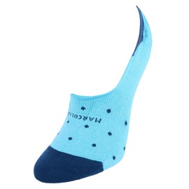 Marcoliani Women's Polka Dot Invisible Touch Liner Sock, Light Blue