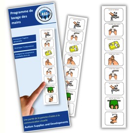 Autism Supplies and Developments FR_WH Plastic Hand Wash Plan (French), Blue, Large