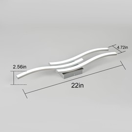 EDISLIVE Modern Dimmable LED Ceiling Light Curved 3 Light 22.5 in Minimalist Flush Mount Ceiling Light Fixture Lamp for Bedroom Foyer Kitchen 6000K 18W Nickel