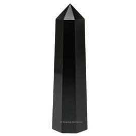 Amazing Gemstone Black Agate Crystal Towers, Natural Healing Crystal Point Obelisk for Reiki Healing and Crystal Grid (2" to 3" Inch)