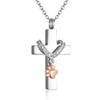 STEFWD Double Cross Urn Necklace For Ashes Of Pets Cremation