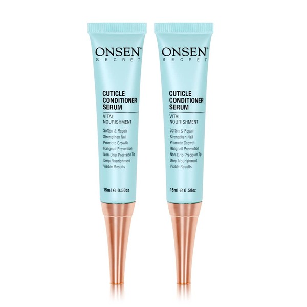 Onsen Secret Cuticle Cream Deep Effect Cuticle Oil Japanese Natural Healing Mineral Nail Care Serum Soothes, Repairs and Strengthens Cuticles and Nails, Visible Results - 2 x 15 ml