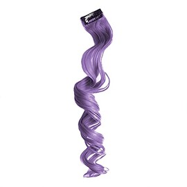 Stasia Street 20-Inch Curly Clip-On Strands Korean Synthetic Breatheable Hair Extensions for Women Natural Looking Instant Style, Volume & Length - Argyle Purple