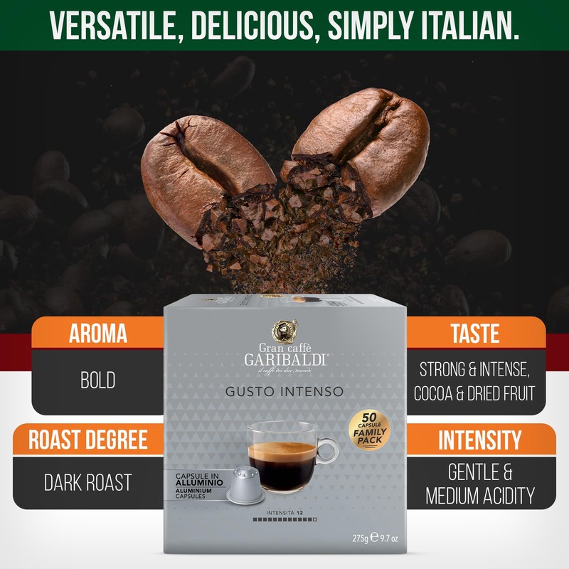 Gran Caffè Garibaldi Espresso Pods, Italian Roasted Coffee, Compatible Nespresso