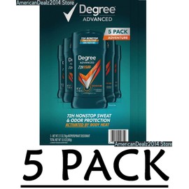 Degree 5 PACK - Degree for Men Advanced Protection Antiperspirant Adventure 2.7 Oz EACH
