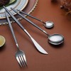 Kyraton Cutlery Set 24 Pieces with Moon Surface Black Handle