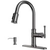 Pull Down Single Handle Kitchen Faucet High Arc, One Hole