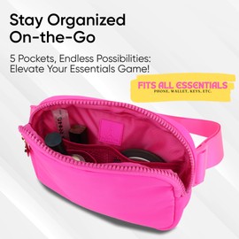 Fanny Pack Women Crossbody Bag Everywhere Belt Bag Women Cross Body Bag for Woman Fanny Packs Women Pink Belt Bag Fanny Packs for Women Cross Body Waist Bag for Women Pink Crossbody Purse (Hot Pink)