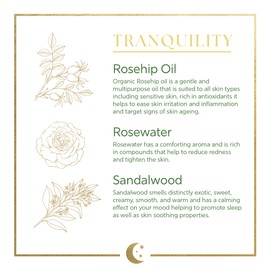 Dr Organic Evoke Tranquility Overnight Recovery Oil, Hydrating Night Serum, Restore Skin, with Rosehip & Sandalwood, Vegan, Natural, Certified Organic, 30ml