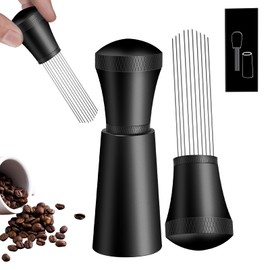 Aleevii Coffee stirrer, Wdt tool espresso coffee stirrer with 20 stainless steel 304 fine needles, coffee powder distributor espresso stirrer set