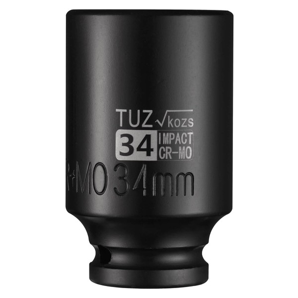 TUZkozs 1/2-Inch Drive 34mm Deep Impact Socket with 6-Point Design,