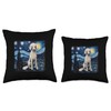 Van gogh Poodle in starry night Throw Pillow