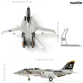 NUOTIE US Navy F-14 Tomcat 1/72 Alloy Model VF-84 Jolly Rogers Fighter DieCast Metal Airplane Military Display Model Collection or Gift