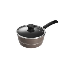 Tramontina Sicilia 2.5-Quart Non Stick Sauce Pan with Glass Lid, Aluminum Nonstick Saucepan (Raspberry)