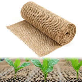 GliCraft 15 ft Long Jute Erosion Control Blanket, Soil Saver Mesh Straw Blanket 40" x 5 Yard - 50 Sq. Ft. Coverage, Garden and Landscape Cover, Mulch, Slope Stabilizer, Seed Protector