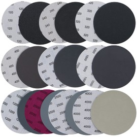 Aewio 30PCS 5 inch No Hole #120-#4000 Wet Dry Sanding Discs 120 240 320 400 800 1000 1200 2000 2500 4000 Grit Sandpaper Compatible for Random Orbital Sanders (#120-#4000 10Kind Grit Each 3PCS)