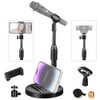 Etubby [3-in-1] Desktop Microphone Stand with Phone Holder, Adjustable Desk