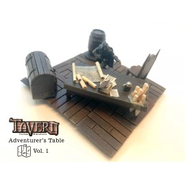 Pathfinder Miniatures Adventurer Table +Chair Painted D&D Pathfinder 100% Handmade Terrain Tavern Mini