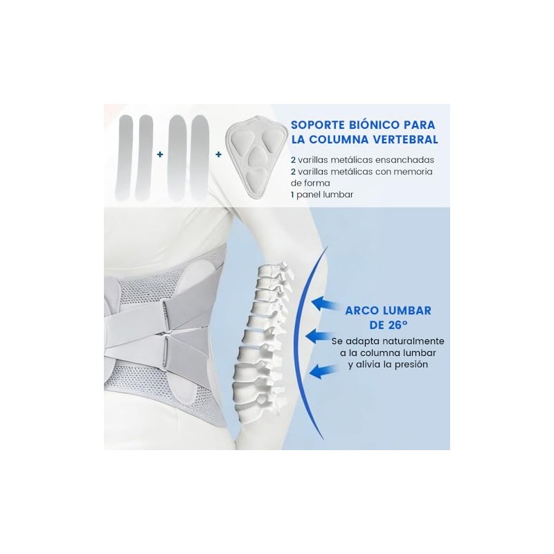 Faja Lumbar Ajustable para Hombres y Mujeres, Transpirables (Medium)