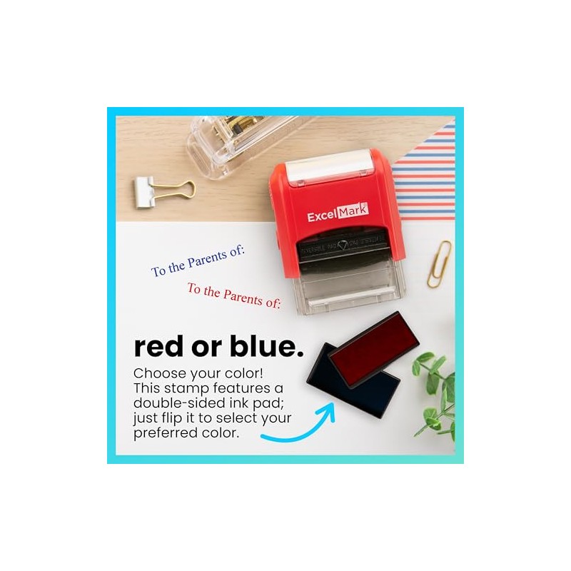 ExcelMark Self-Inking Rubber Teacher Grading Stamp - to The Parents