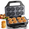 Mini Waffle Maker Machine, 8 Small Waffle Bites, Nonstick Waffle