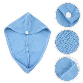 FOMIYES Hair Drying Towel Wrap Super Absorbent Microfiber Head Wrap for Quick Drying Long Hair Lightweight Portable Bath Turban for Women Blue