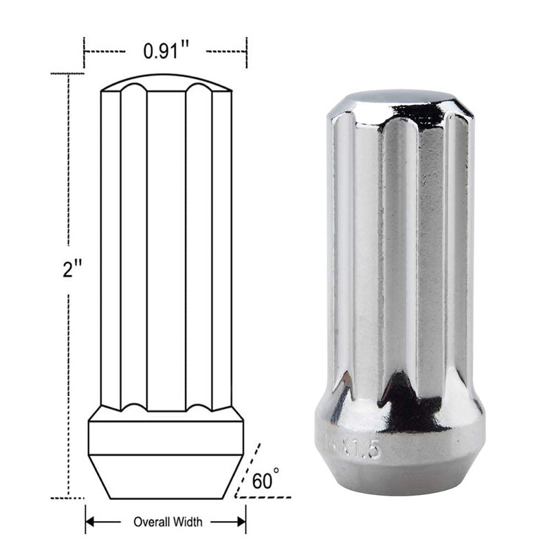 DCVAMOUS 24 PC 14x1.5 Lug Nuts Black 7-Spline Compatible with