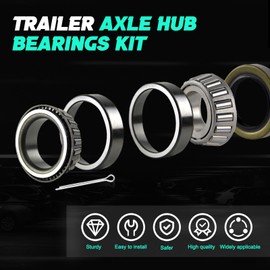 2 Set Boat Trailer Axle Bearing Kits L44649 L44610 Bearings Races 12192TB Seals 1.98" Dust Covers Cotter Pins Rubber Plugs Fit for 1-1/16" 2000-2200 lb. Axles Trailer Wheel Hub Fits for Trailer Axles