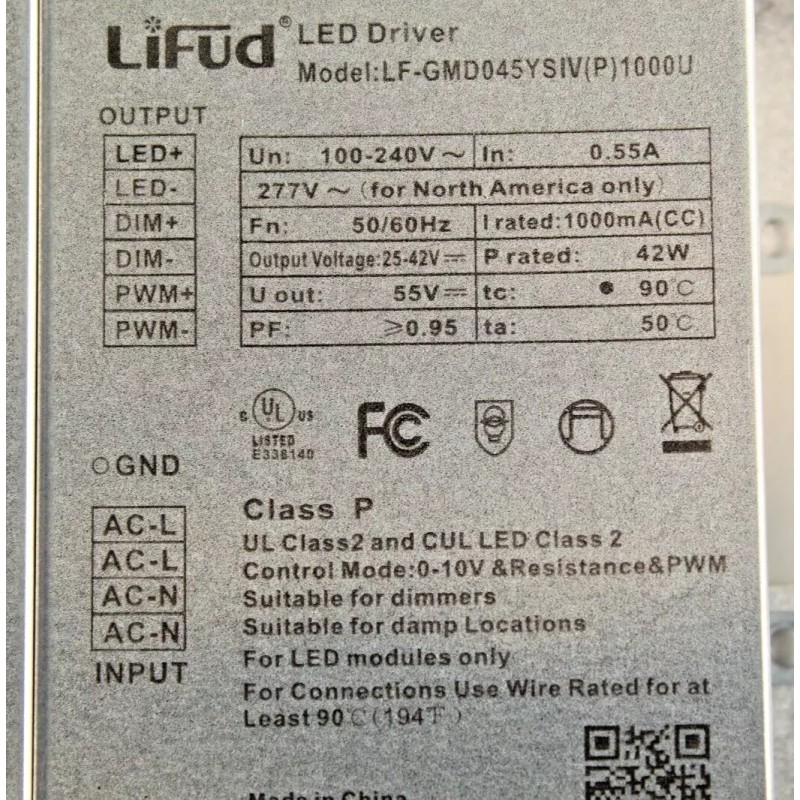 lifud 40W Dimmer Lifud Panel Light LED Driver Model LF-GMD045YSIV